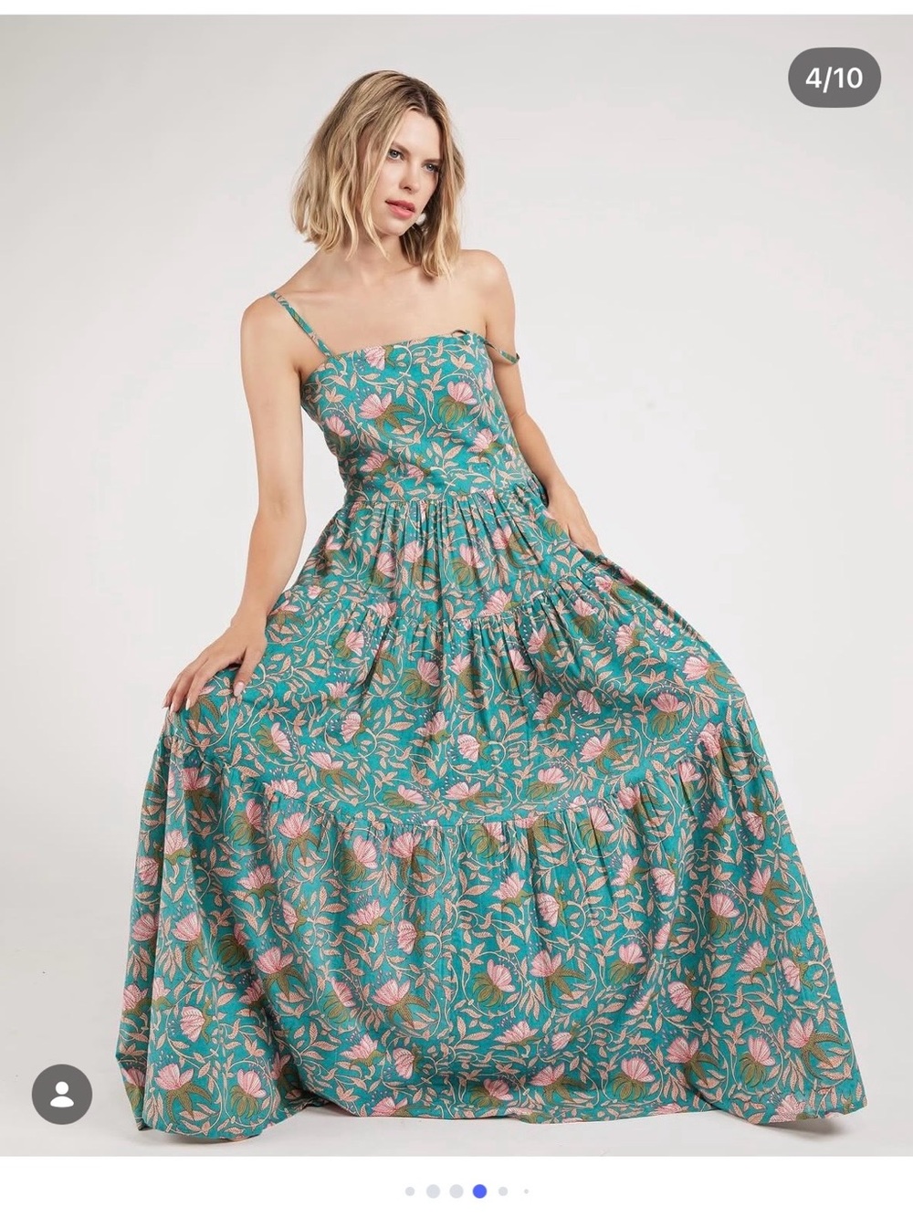 Raga Floral Maxi Dress with Pink Blooms - Women